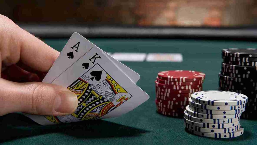 Jogador recebendo 21 no blackjack ao vivo do G531